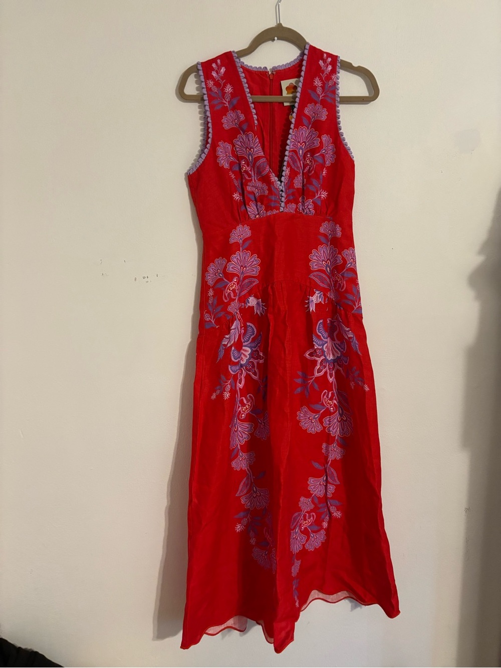 Farm Rio Porcelain Red Midi Dress - Picture 4 of 10